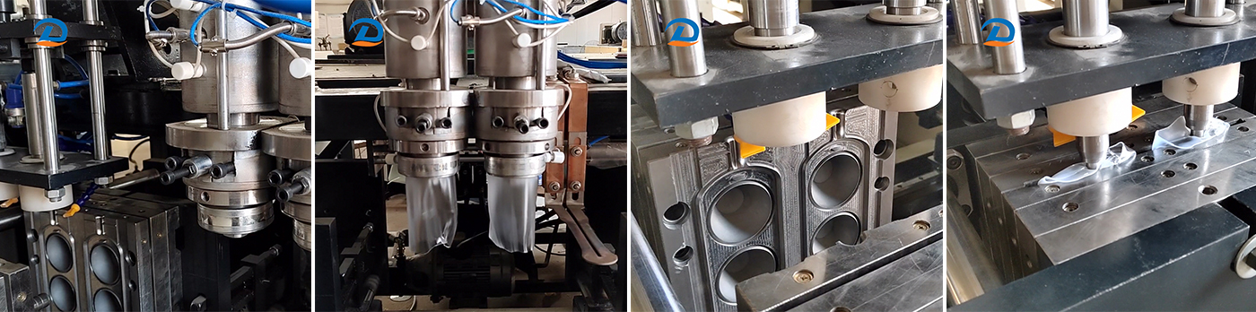 Semi-Automatic Twin Screw Oil Pot Blow Molding Machine with Liquid Level Line Design